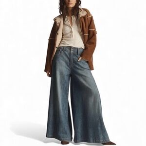 EUC/LIKE NEW Pilcro By Anthropologie Mid-Rise Ultra-Wide-Leg Jeans - Size 29